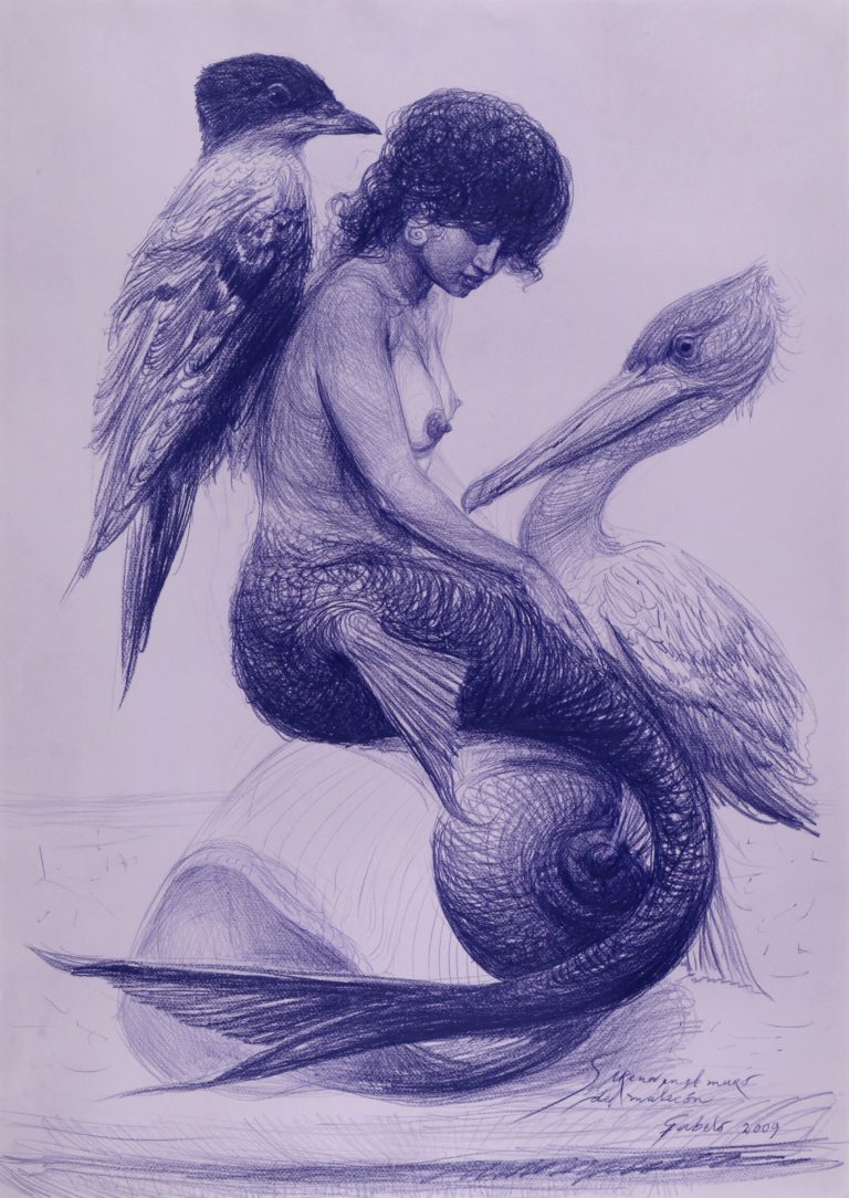 Sirena en el muro del malecon, 2009