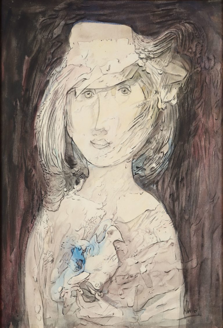 Niña con paloma, 1950 ca.